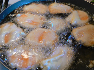 frying sweet potatoes