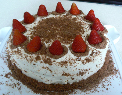 strawberry forest cake
