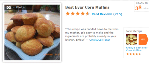recipe for corn muffins